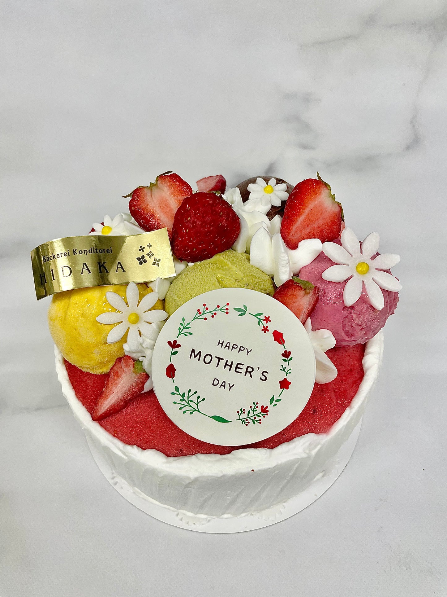 【冷凍発送】HIDAKAのオーダージェラートケーキ「チョコソルベのアイスケーキ」